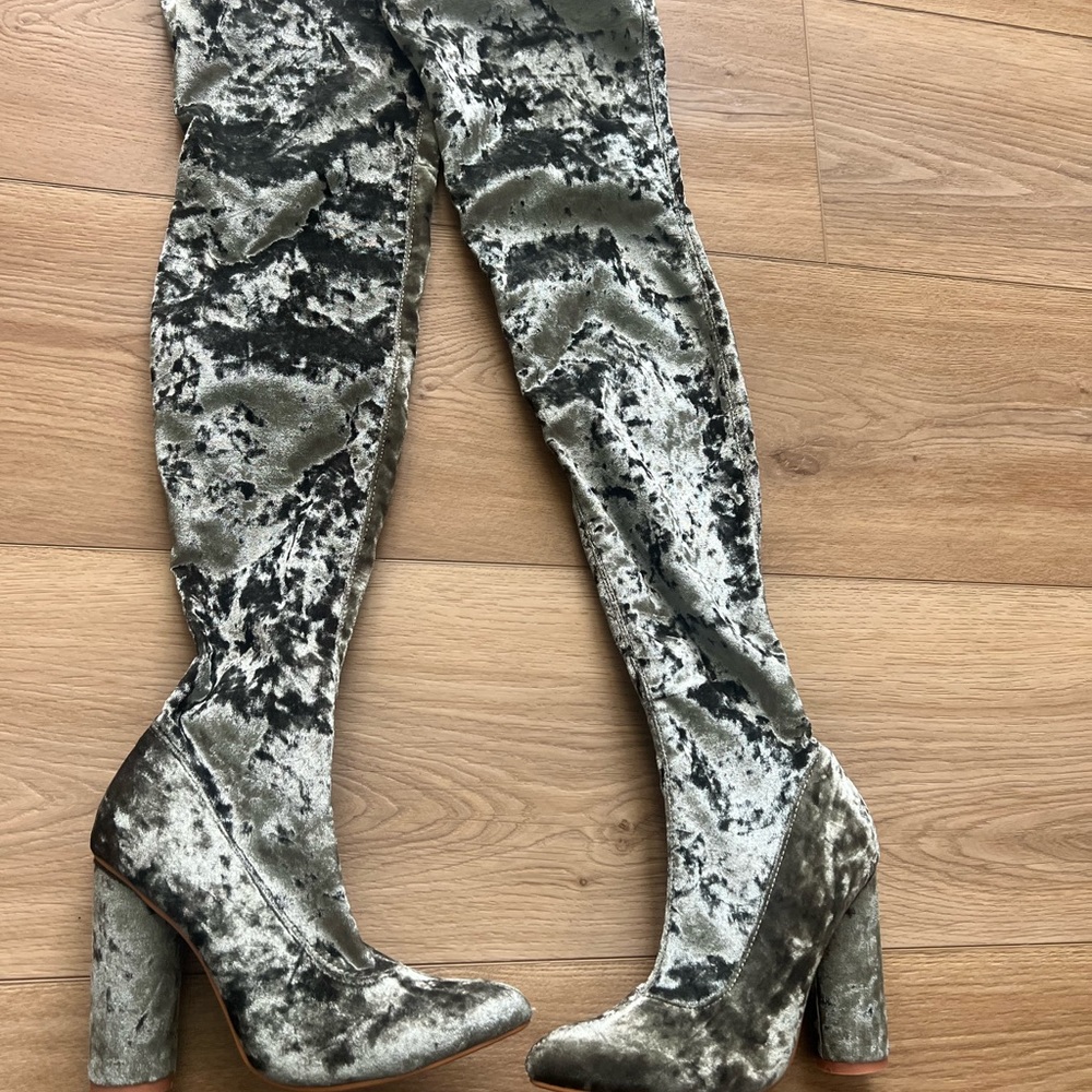 Thigh High Velour Boots